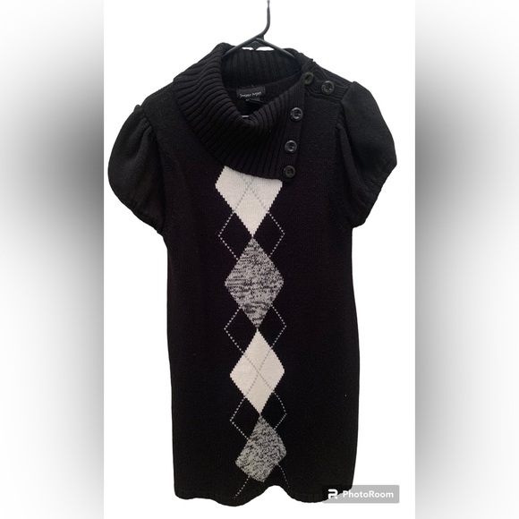 Sweater Project black cap sleeve sweater dress, XL - Picture 1 of 5